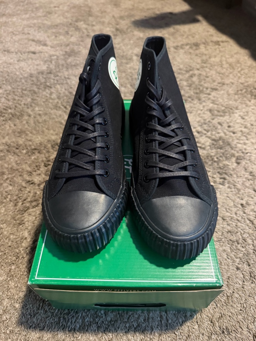 P.F. Flyers All-Black 1993 Collection High Top Canvas Sneakers - Picture 5 of 5